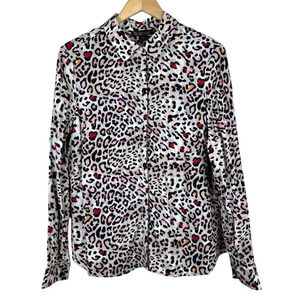 NWT Renuar Animal Print Multicolor Classic Button‎ Down Size Small